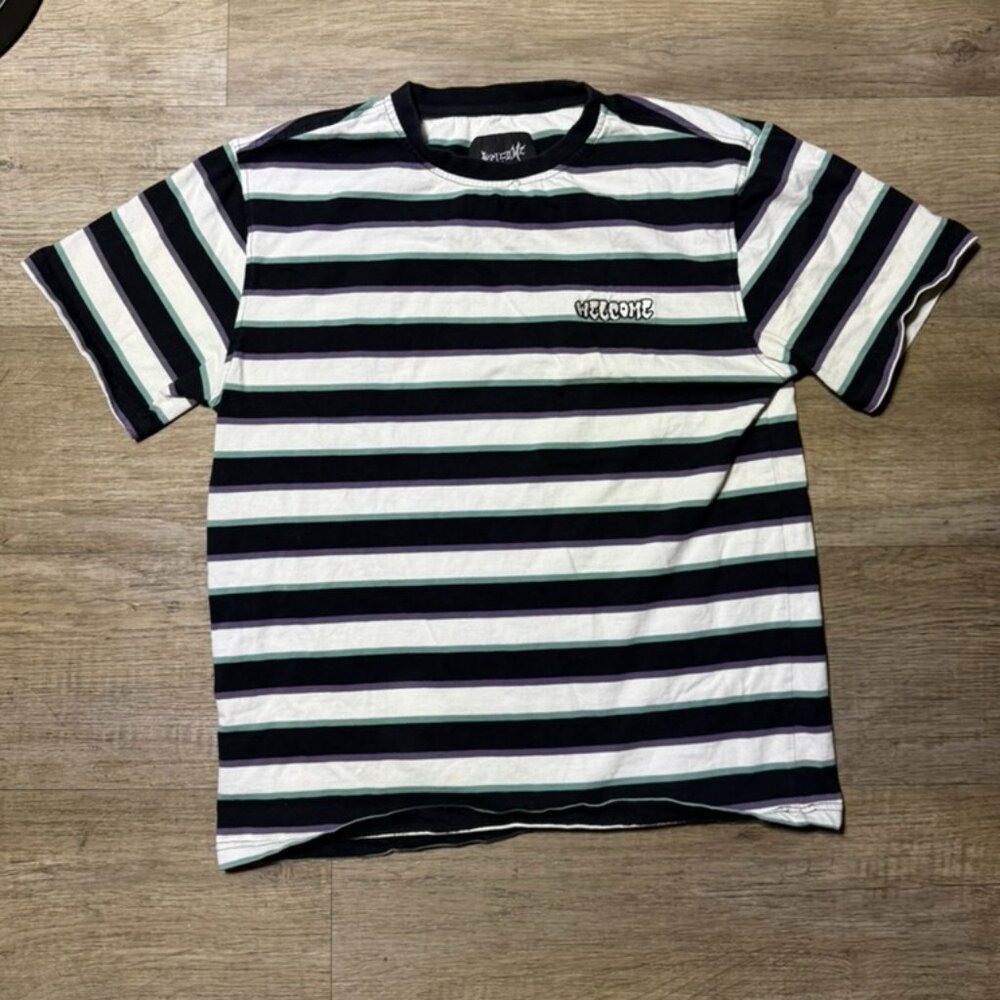 Black & White Striped Large Welcome Tee